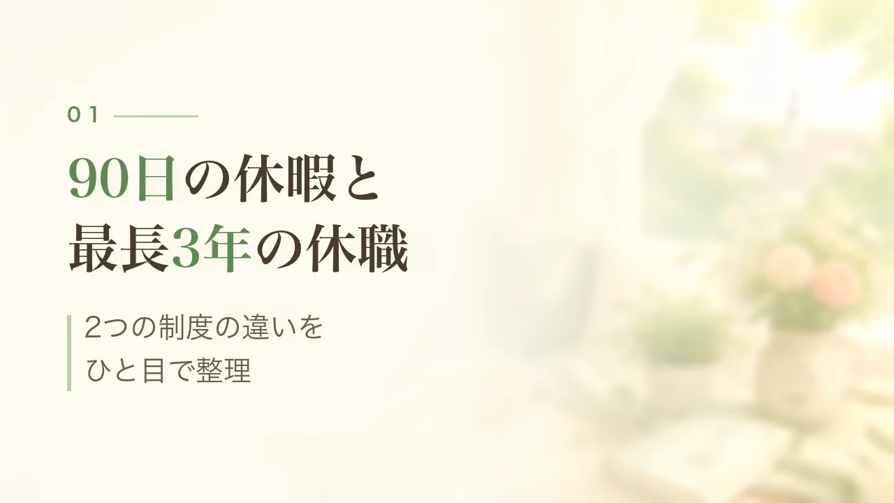 90日の病気休暇と最長3年の病気休職｜2つの制度の違い